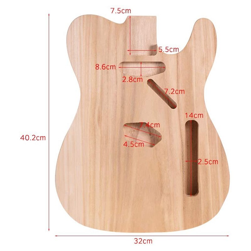Unfinished Electric Guitar Body TL-T02 Maple Empty Guitar Barrel to TELE Style Electric Guitars DIY Parts