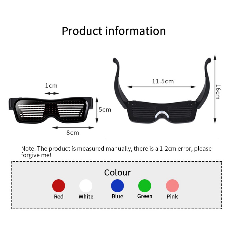 Lunettes de fête Led Bluetooth magique, contrôle par application, lumineux, Emd Dj, lunettes de fête électriques, décor de noël