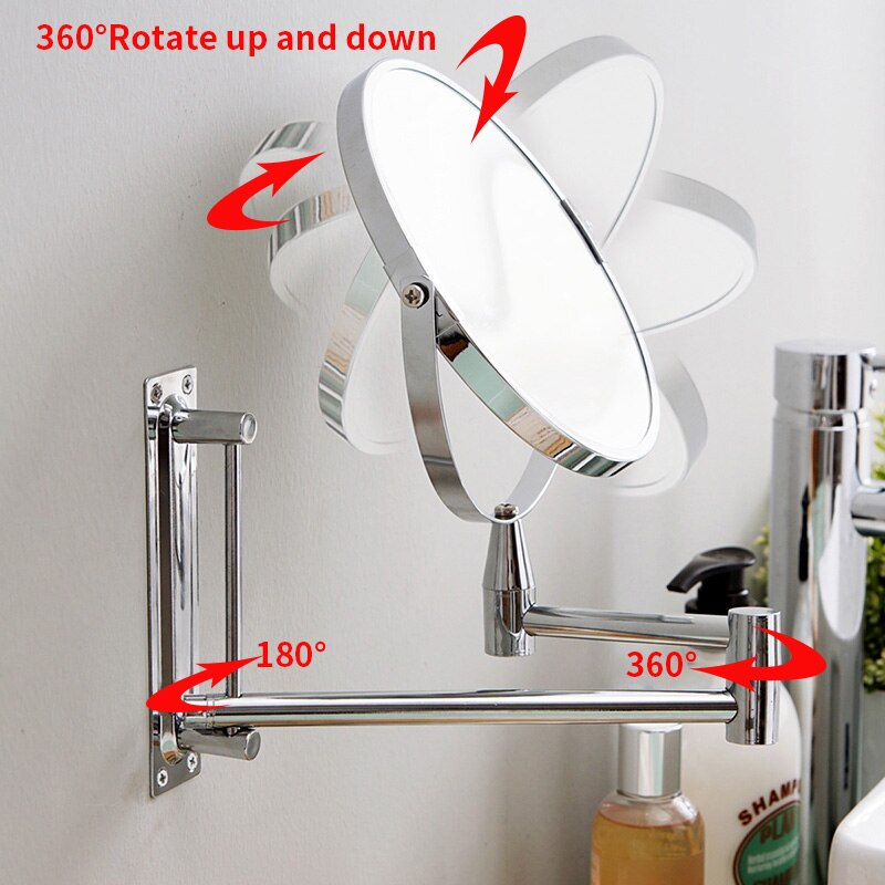 Badezimmer Rasieren Spiegel Zauberstab Kosmetik Erweiterbar 7 zoll 1X3X Vergrößerungs Doppel Seite machen-hoch Konfrontiert Rotatalbe Runde Zauberstab Spiegel