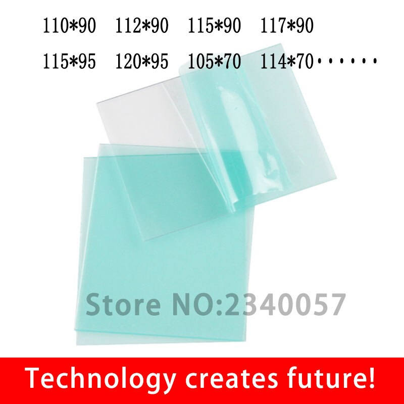 10pcs PC protective sheet solar automatic dimming welding cap lens group lens protection 105 * 90 110 * 90 115 * 90 117 * 90