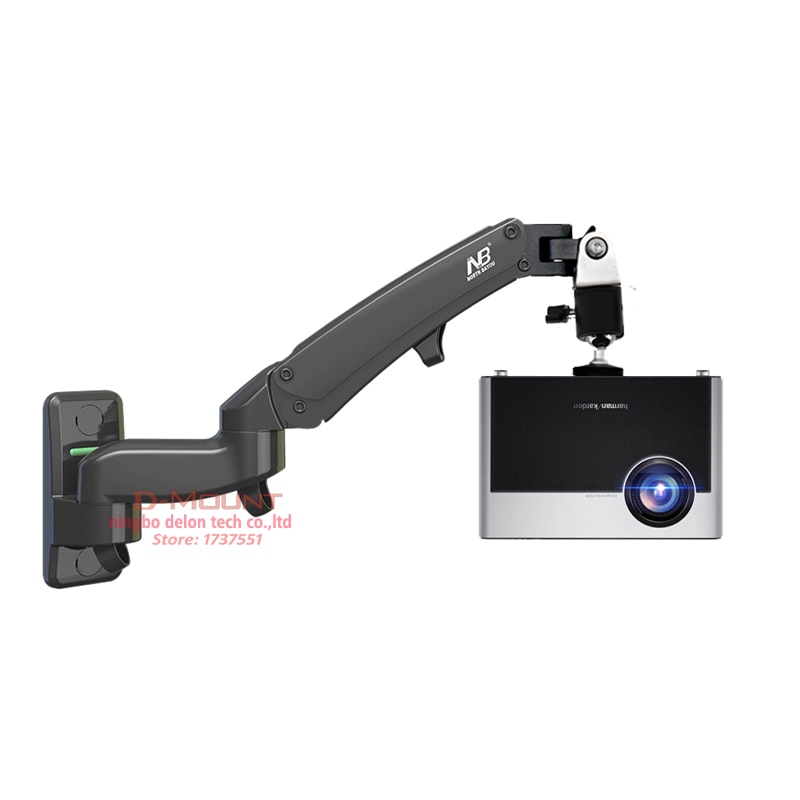 NB-F150PR 2-7kg dual Gas spring arm projector wall mounted bracket full motion 360 rotate aluminum 1/4 inch screw