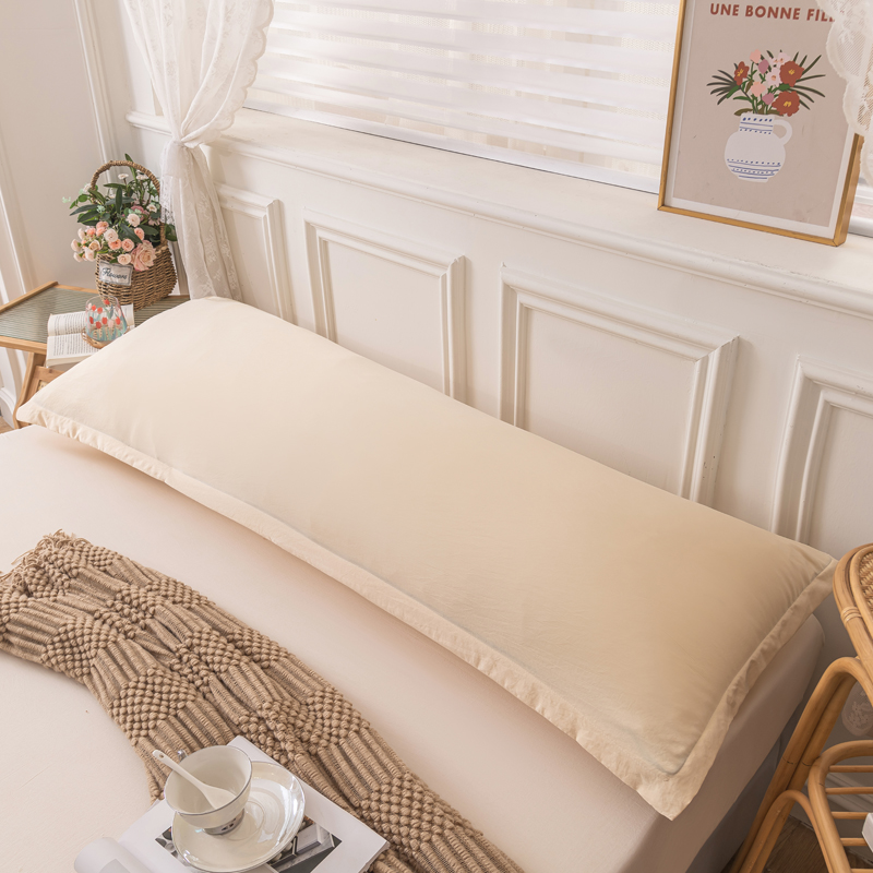 One Piece Double Long Pillowcase Home Couple Pillowcase Extended Pillowcase (Excluding Core): 150*50cm / ROSE RED