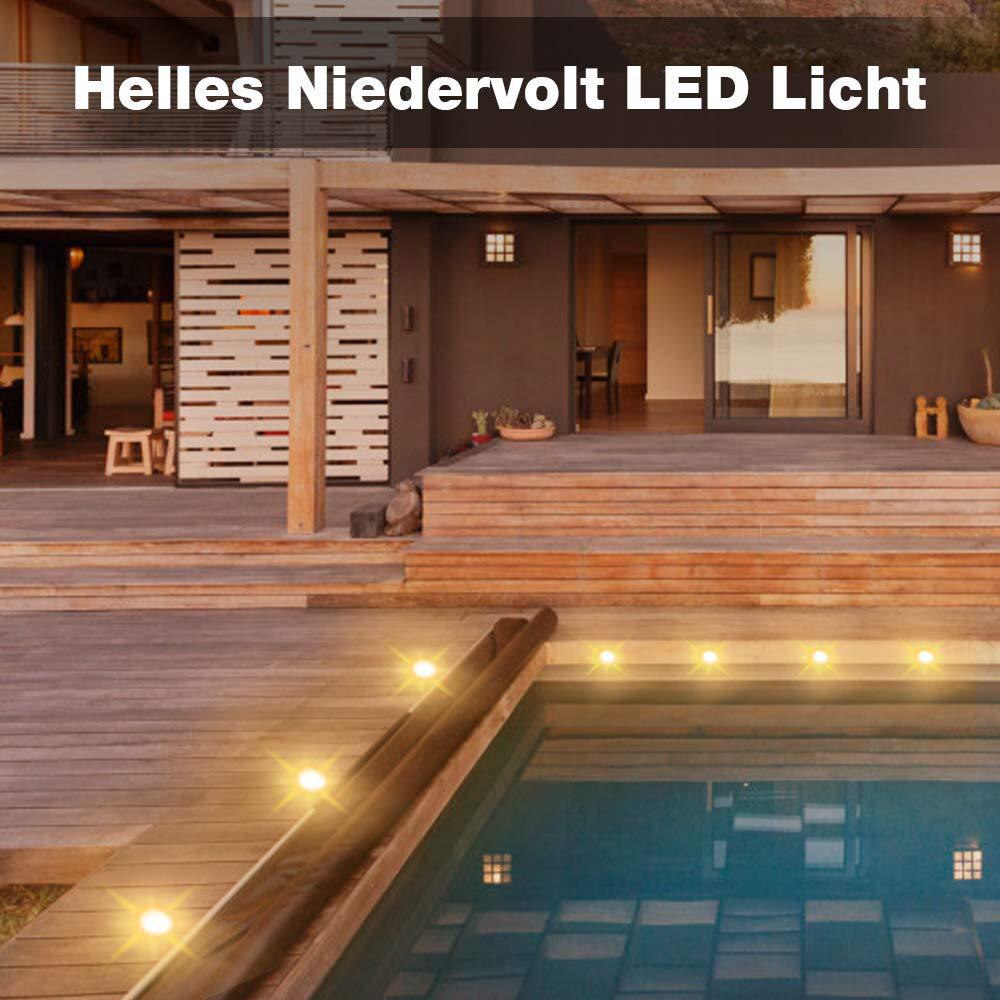 Luz LED de cubierta de 12V CC, lámpara subterránea de paisaje de jardín, blanco cálido/blanco Natural, foco LED impermeable EU/US/UK/AU, 16 Uds.