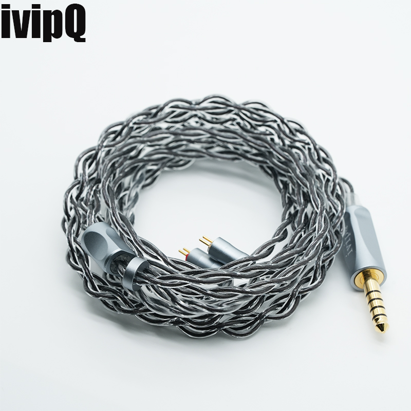 ivipQ-44 In-ear Headphone Cable, High-fidelity Upgrade Cable, suitable for 0.78 pin MMCX Dual 3.5 , HD650, HD800, KZ-QDC IEM