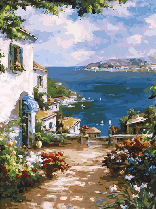 HUACAN Painting By Numbers Tree Scenery Drawing On Canvas HandPainted Picture By Number Bridge Landscape Kits Home Decor: SZHC5412