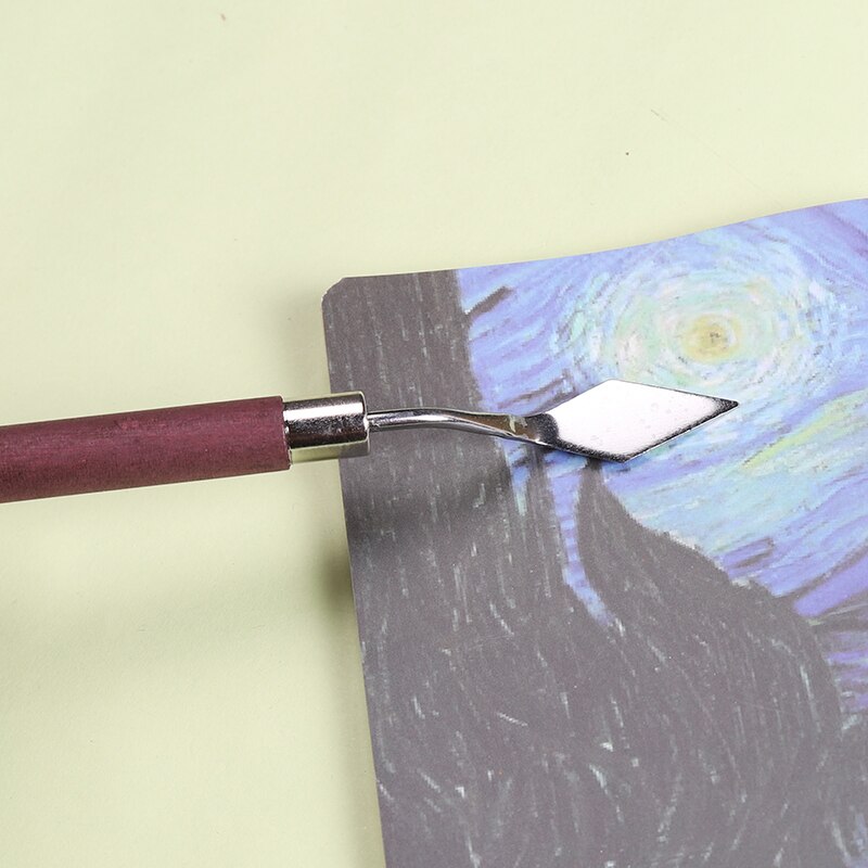 Olieverf Messen Rvs Spatel Paletmes Olieverf Mengen Mes Schraper Kunstenaar Ambachten Art Gereedschap Levert