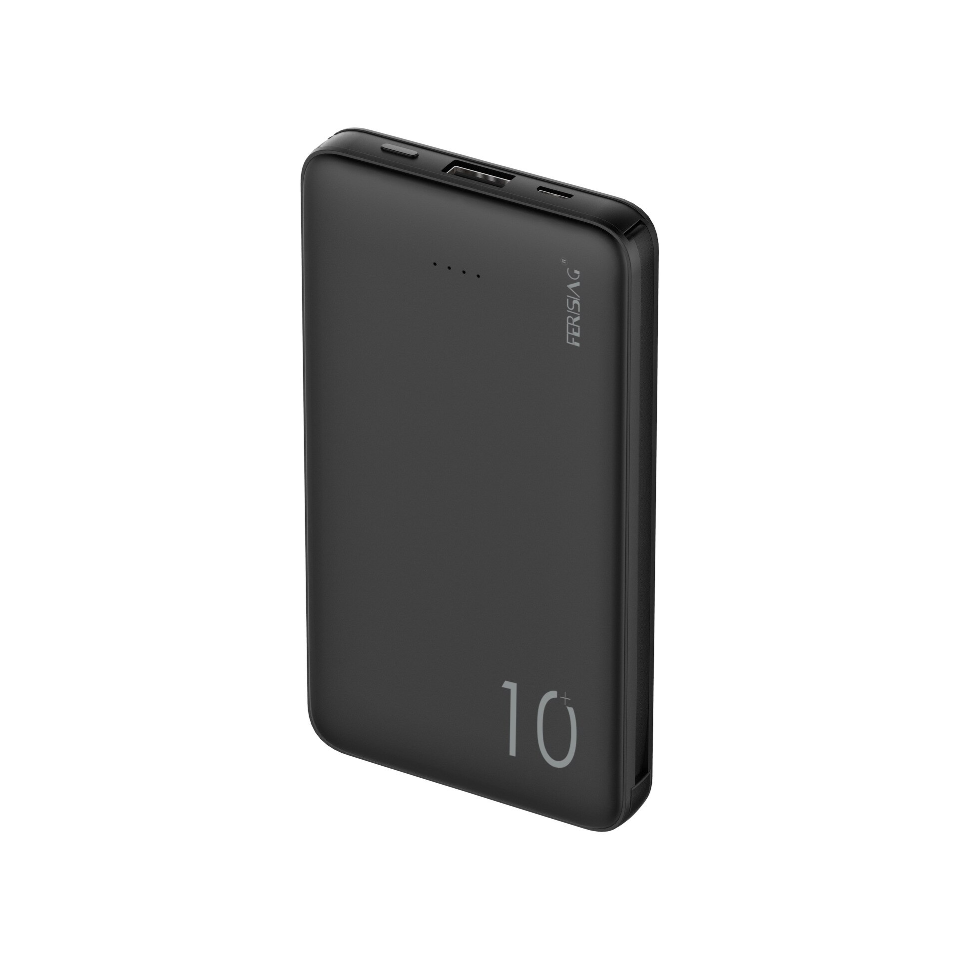 Ferzing con cavo Power Bank 10000mAh caricatore portatile USB PowerBank batteria esterna batteria di ricarica per iPhone Samsung Xiaomi: Black