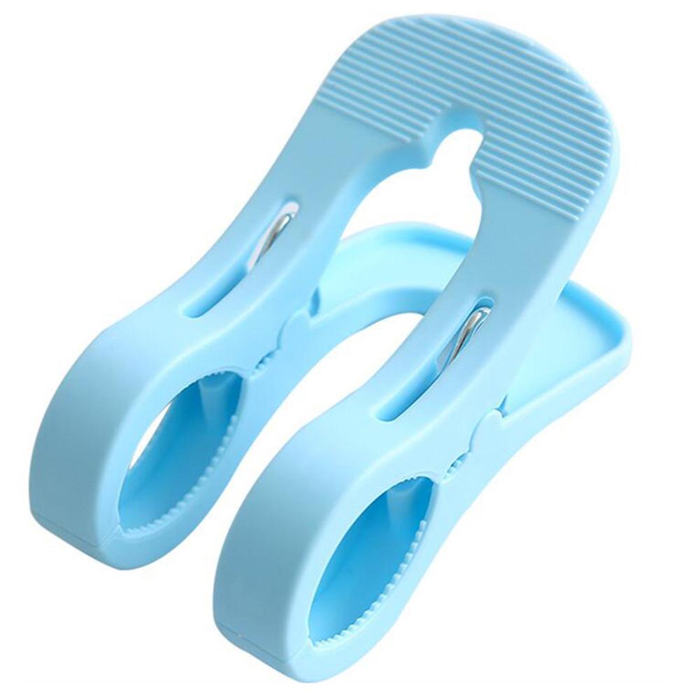 Clips de plástico a prueba de viento, abrazadera grande para ropa, toalla de playa, bastidores de secado para el hogar, organizador de ropa fuerte: Blue