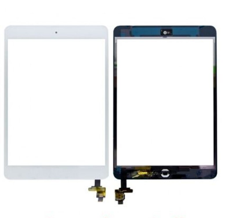 para iPad Mini 1 A1432 A1454 A1455 Mini 2 A1489 A1490 A149 digitalizador pantalla táctil de cristal sensor Panel con ic + botón de inicio