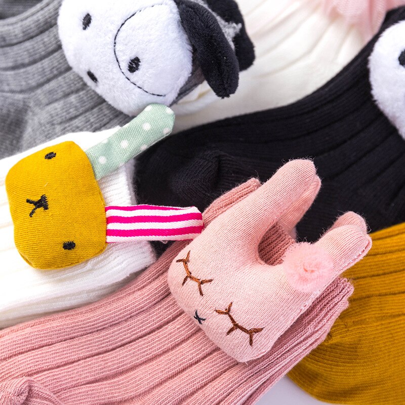 2 paar/set baby katoenen sokken kartonnen doos boutique poppensokken dubbel gekamde baby meisjessokken 0-4t