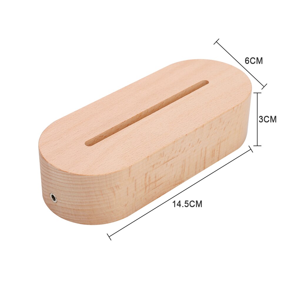Base de lámpara de madera 3D para mesa, Base de luz LED de noche para soporte de lámpara cálido acrílico, accesorios de iluminación, Base ensamblada a granel, 5 unids/set por juego