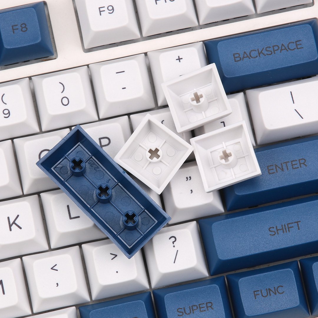 Kbdfans dsa pbt blå og hvide keycaps sæt 145 nøgler