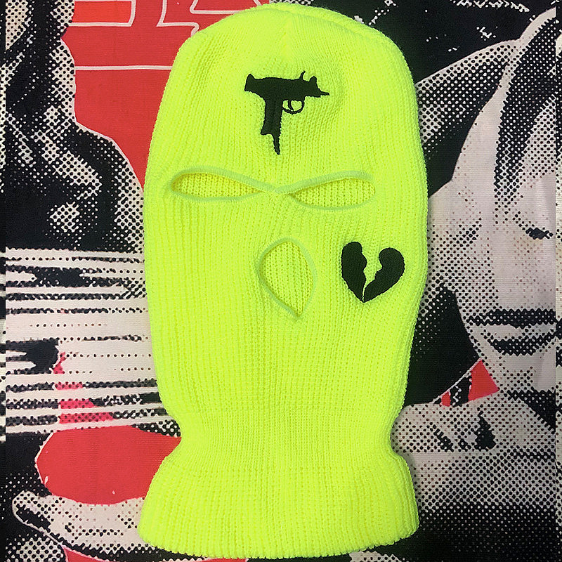 Passamontagna per casco da motociclista Bandana da uomo nera antivento moto Scooter maschera da sci a maglia calda cappello invernale copricapo sciarpa maschera: Fluorescence