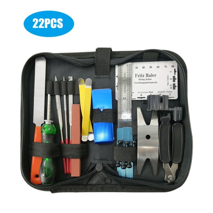 22PCS Repairing Maintenance Tools Guitar Tool Kit String Organizer String Action Ruler Gauge Measuring Tool Hex Wrench Set: Type 11