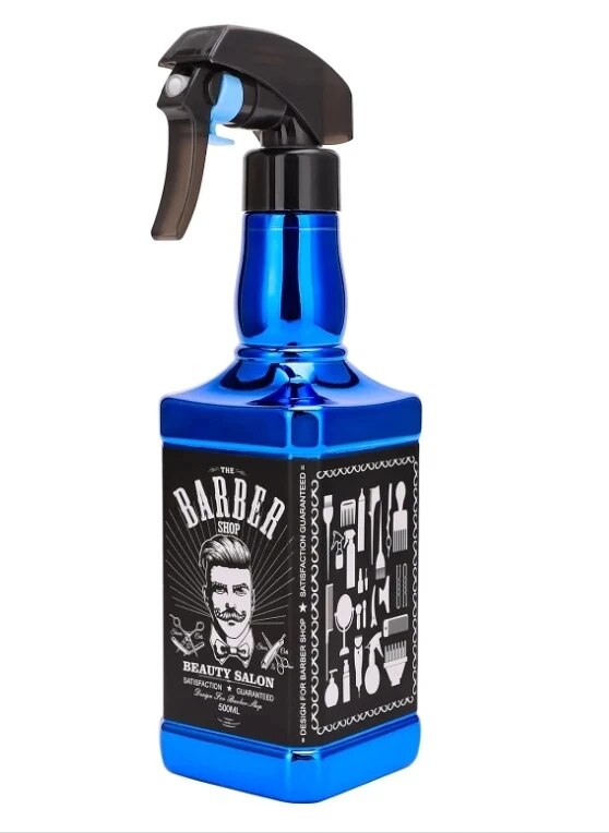 Botella de Spray de corte de pelo para peluquería, atomizador continuo vacío, rociador de agua para salón de belleza, accesorios de peluquería, herramientas de peluquero, 500ML: Negro