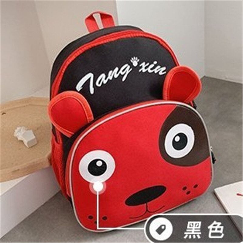 Cartoon Shoulder Bag Animal Kindergarten Schoolbag Backpack For Kids Baby Zoo Series Cute Children Schoolbag: Black