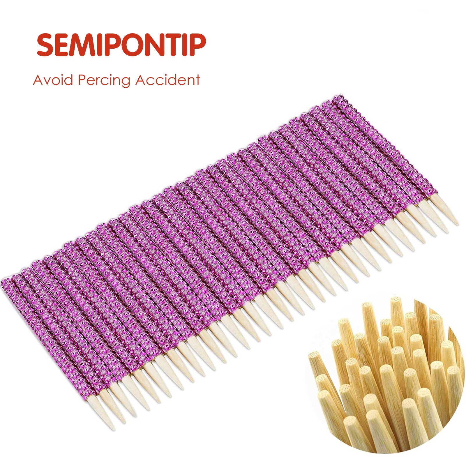 Bâtonnets à bonbons en forme de pomme, 32 pièces, brochettes, fournitures pour Buffet, Dessert, strass scintillant, nouveauté