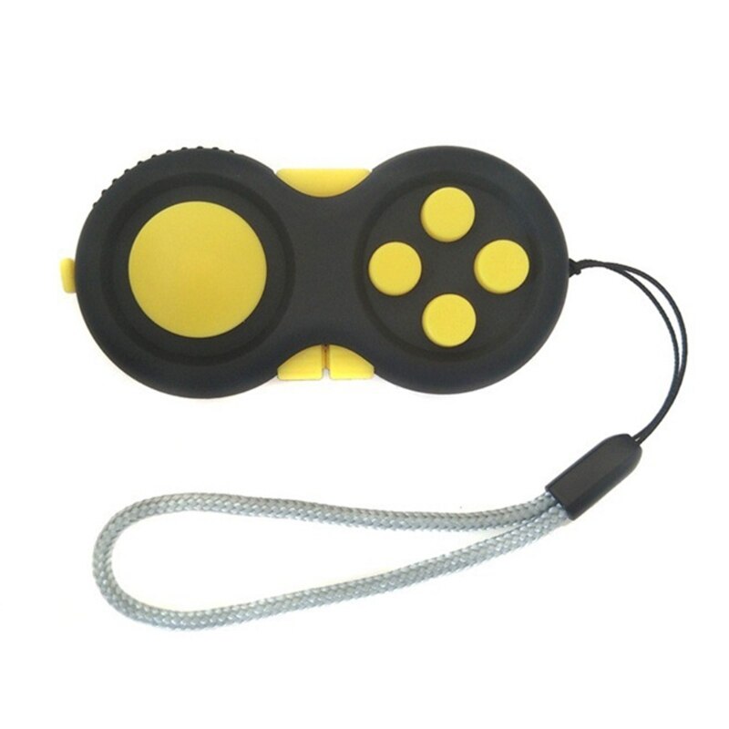 Fidget Controller Pad Cube Game Focus Speelgoed Met Sleutelhanger Set Smooth Abs Plastic Stress Relief Speelgoed Voor Voegen: YELLOW