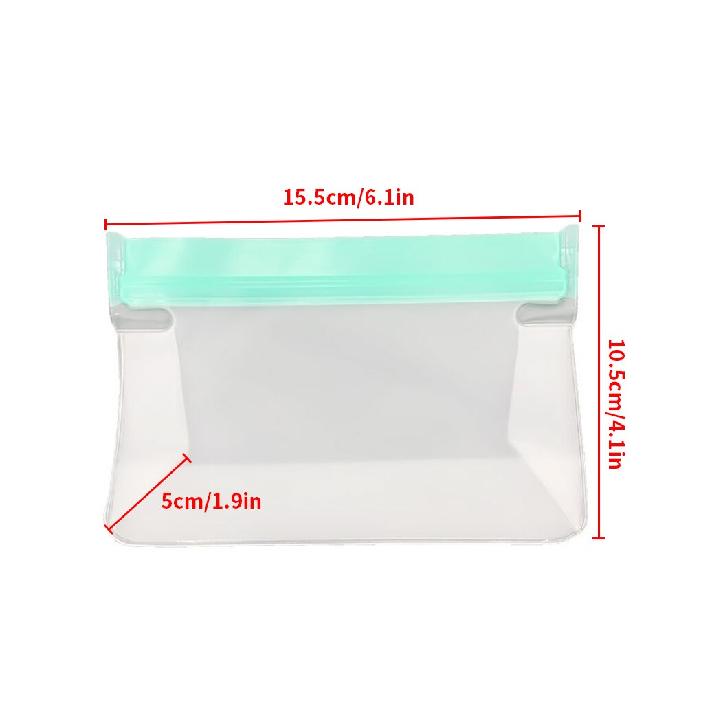Food Storage Bag Reusable Preservation Bag Kitchen Double Zipper Sandwich Pouch Color Random, 20.5x14.5x5cm