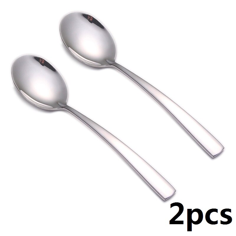 8.7'' Korea Buffet Serving Spoon Big Rice Spoon Large Stainless steel Long Service Spoon Soup Salad Dessert Spoons set Cutlery: 2 pcs