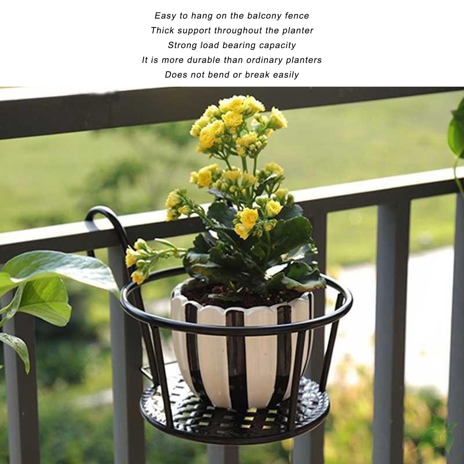 2pcs Hanging Planter Basket Iron Art Flowerpot Holder Multifunctional Flower Pot Bracket For Patio Balcony Porch