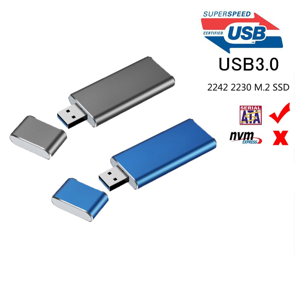 Usb 3.0 to m .2 ssd kabinet usb 3.0 to ngff b nøgle harddiskadapter (b + m) nøgle  m2 sata ssd ekstern mobilboks til 2230 2242 m2