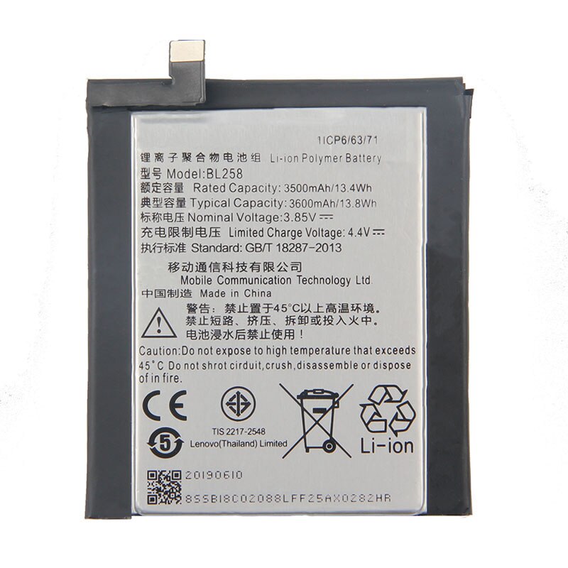 Original BL258 Battery For Lenovo Vibe X3 Lemeng X3 X3C50 X3C70 X3a40 3600mAh