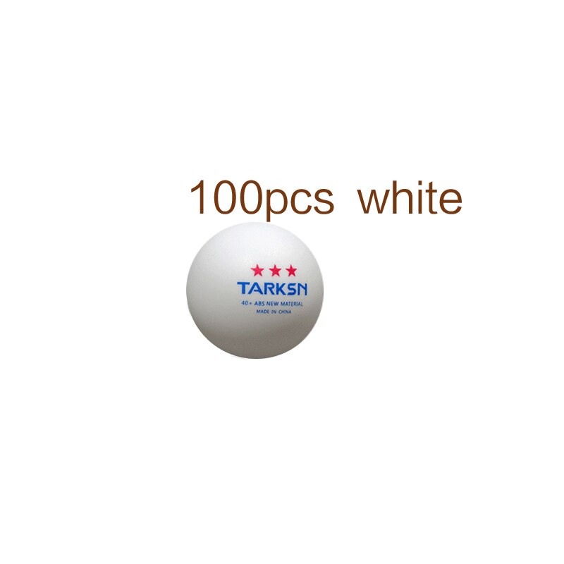 TARKSN – balles de Tennis de Table 3 étoiles en matériau ABS, 40 + mm, en plastique, 50 pièces: 100pcs white