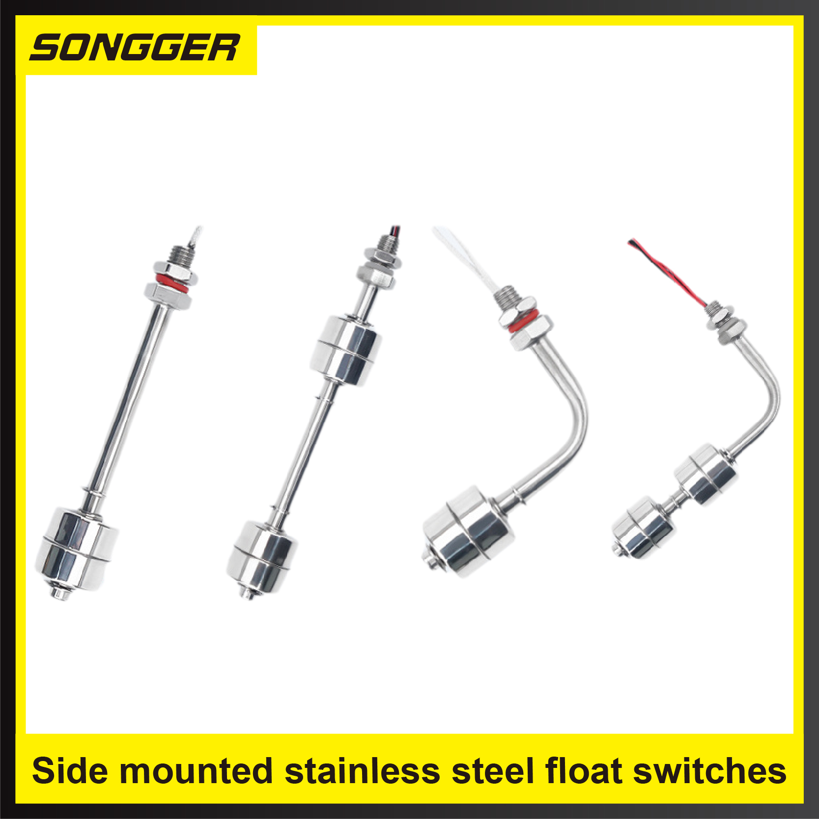 Side mounted stainless steel float switches liquid level sensor waterproof dual ball 304 water tank level controller