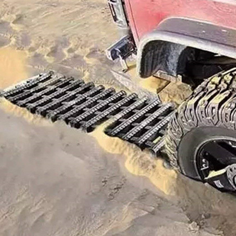 AutoBizarre Set of 2 Pcs Car Recovery Tyre Traction Pad Board Mat Sand Snow Mud Track Off Road Tyre Ladder for Truck, SUV, Off-Road Cars