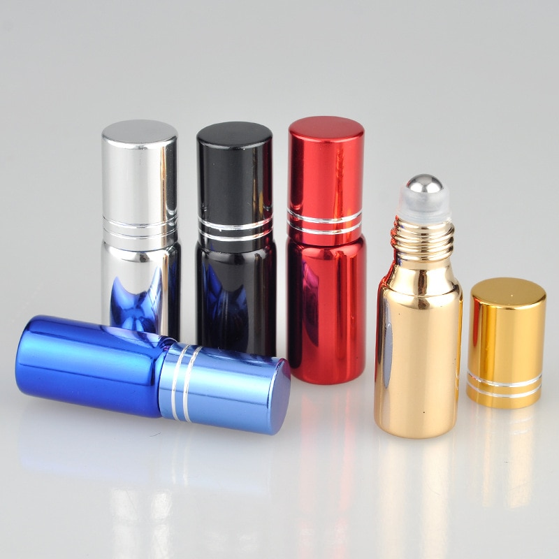 5 Ml Reizen Roller Hervulbare Mini Fles Essentiële Olie Roll-On Glazen Parfumflesje Tiny Glazen Parfumflesjes