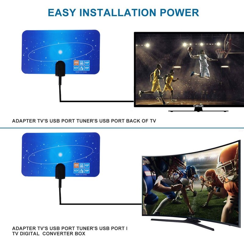HDTV Antenne, Digital TV Antenne lang Palette mit Verstärker Signal Booster HDTV DTV HD VHF UHF Wohnung hoch gewinnen UNS Stecker