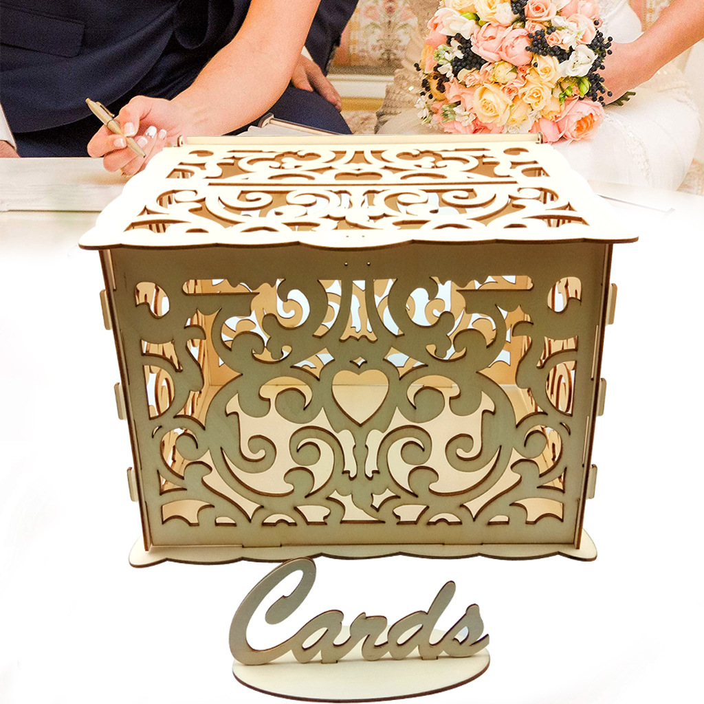 Hochzeit Karte Kasten mit Schloss Für Empfang Jahrestag Geburtstags Party Baby Dusche Umschläge Mit Slot sperren Schlüssel Karte Zeichen: P