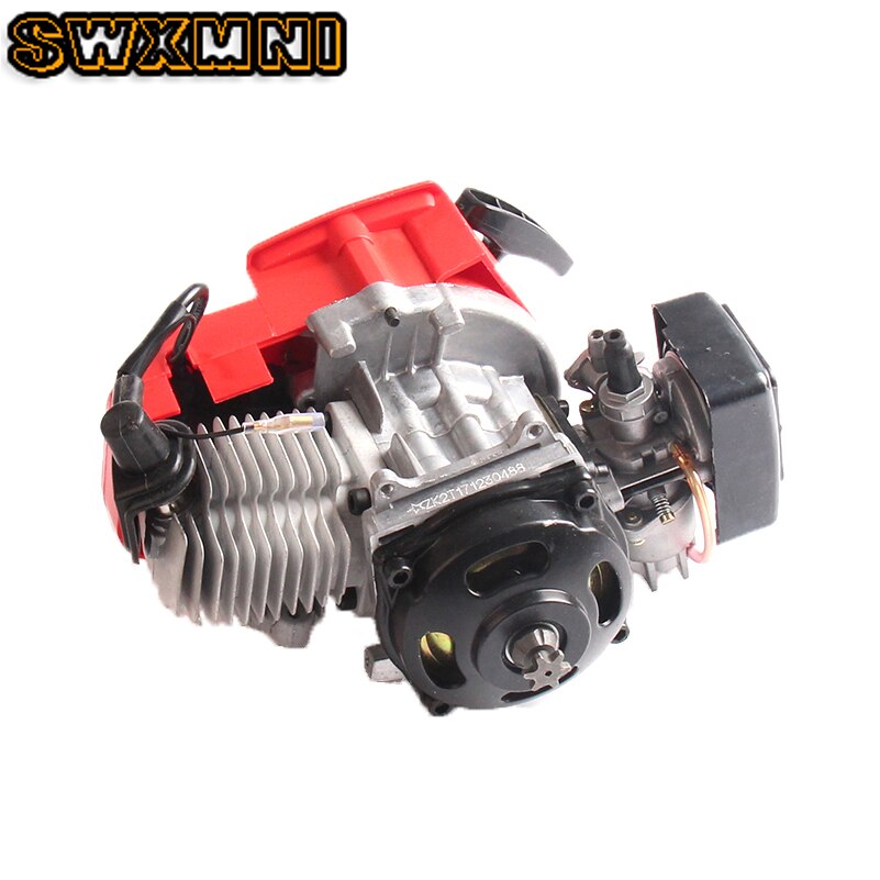 Motorcycle 47cc 49cc 2 Stroke Pull Start Engine Motor For 2 Stroke Mini Go Kart Dirt Bike Petrol Scooter ATV Pocket Bike Motor: red
