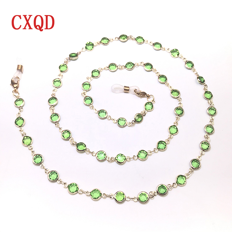 Kleurrijke kristallen kralen brillenhouder brillenketting voor dames oogaccessoires brillenkoord zonnebrilkoord: Verzilverd