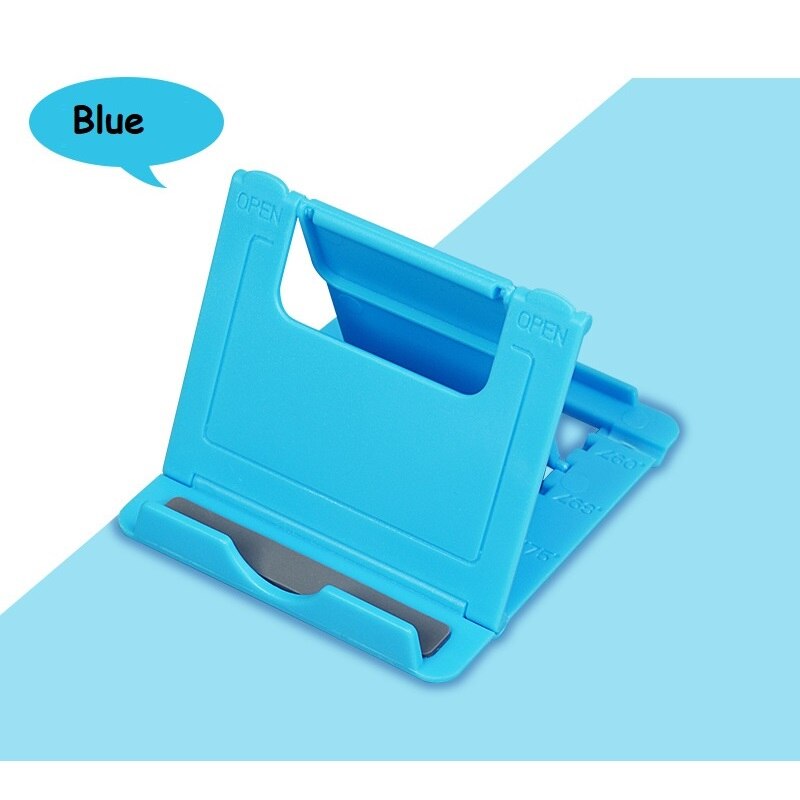 Telefoon Houder Desk Stand Mobiele Tablet Statief Mount Ondersteuning Voor Iphone Xsmax Huawei P30 Xiaomi Plastic Opvouwbare Bureau Houder: E37 Blue