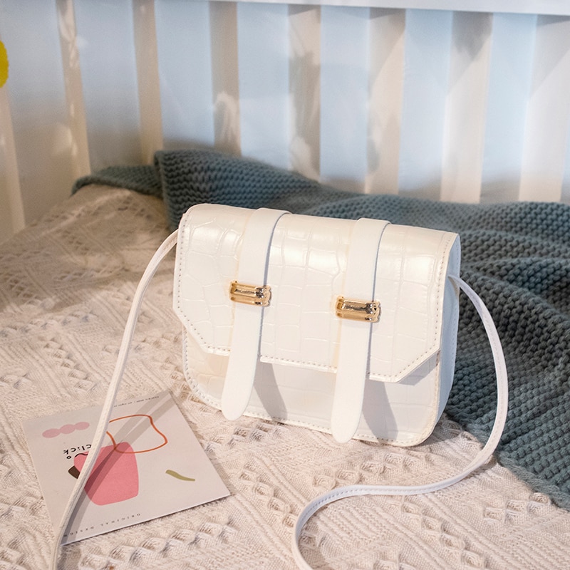 Moda feminina couro do plutônio crossbody mini cor sólida bolsa de ombro estilo casual ajustável fivela magnética saco de celular