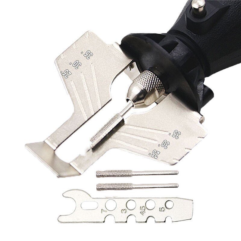 Chainsaw Sharpening Kit Rotary Sharpener Tool Chain Machine Kit Saw Blade Sharpener Guide Drill Adapter Head
