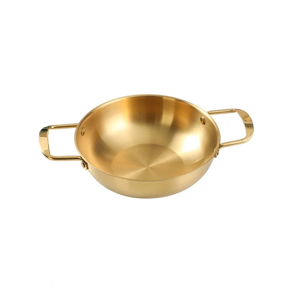 Noodle Pan Handig Dubbel Handvat Rvs Mat Dikke Ramen Pan Voor Keuken: Golden S