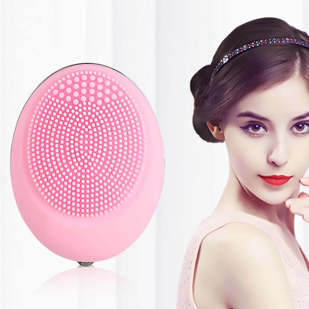 Mini Instrument de nettoyage en Silicone électrique petit oeuf magique forme Massage Vibration brosse de nettoyage du visage: type 1