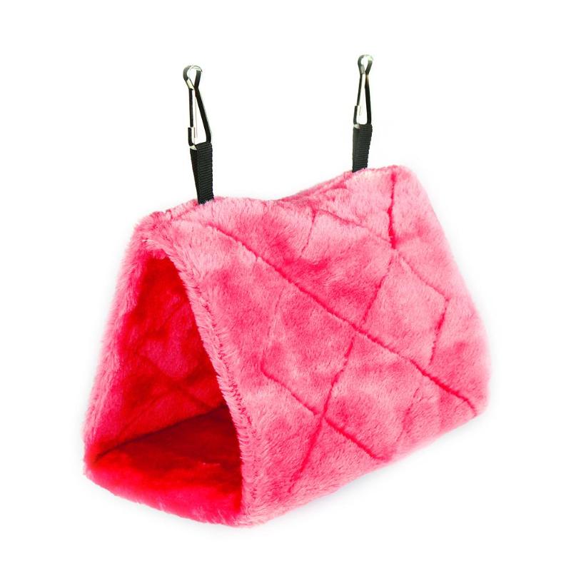 Hamaca suave y cálida de felpa para pájaros loros, nido de mascotas, cama colgante, jaula de loro, hamaca, casa de choza de terciopelo Coral, adecuada para Lovebird