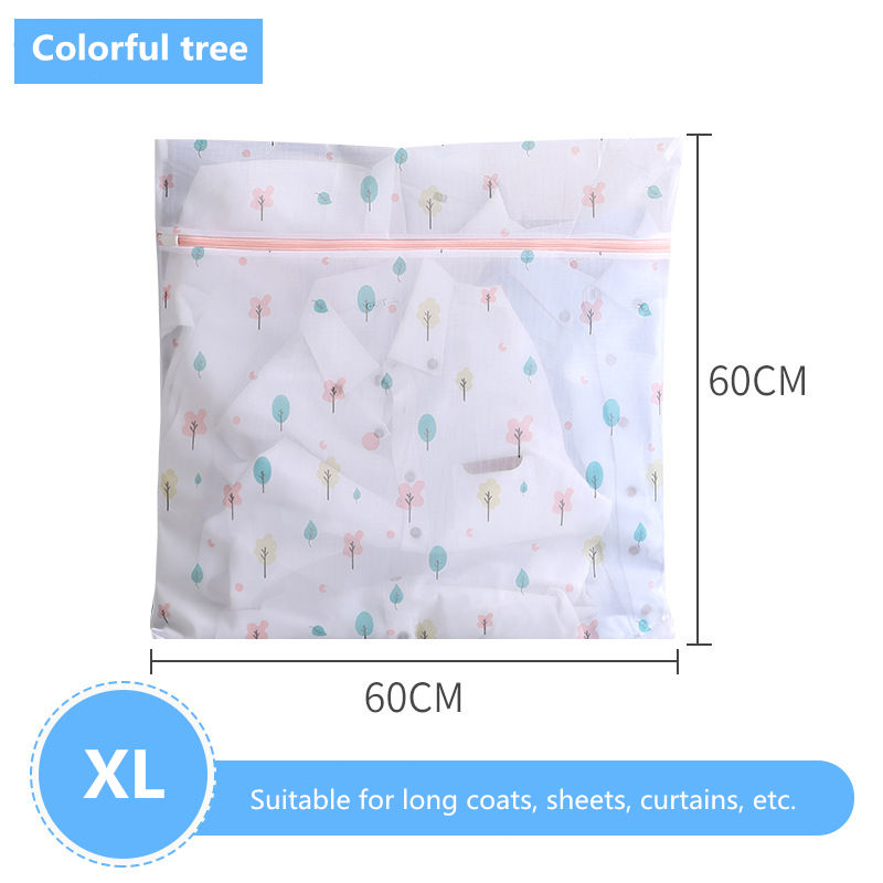 Polyester Printing Mesh Laundry Bag Underwear Laundry Baskets Large Capacity Travel Organizer for Clothing Socks Bra Washing Bag: XL 60-60cm