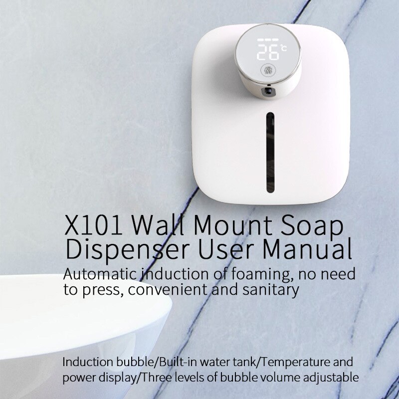 Xiaomi-dispensador automático de jabón líquido, máquina desinfectante de manos de espuma con pantalla Digital, recargable por USB, 320ml