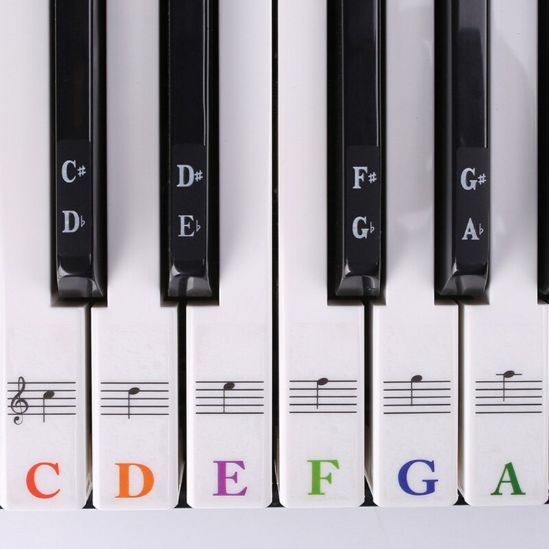 3 Stuks Verwijderbare Piano Toetsenbord Stickers 37/49/54/61/76/88 Toetsen Muziek Decal Voor piano Kinderen En Beginners Piano