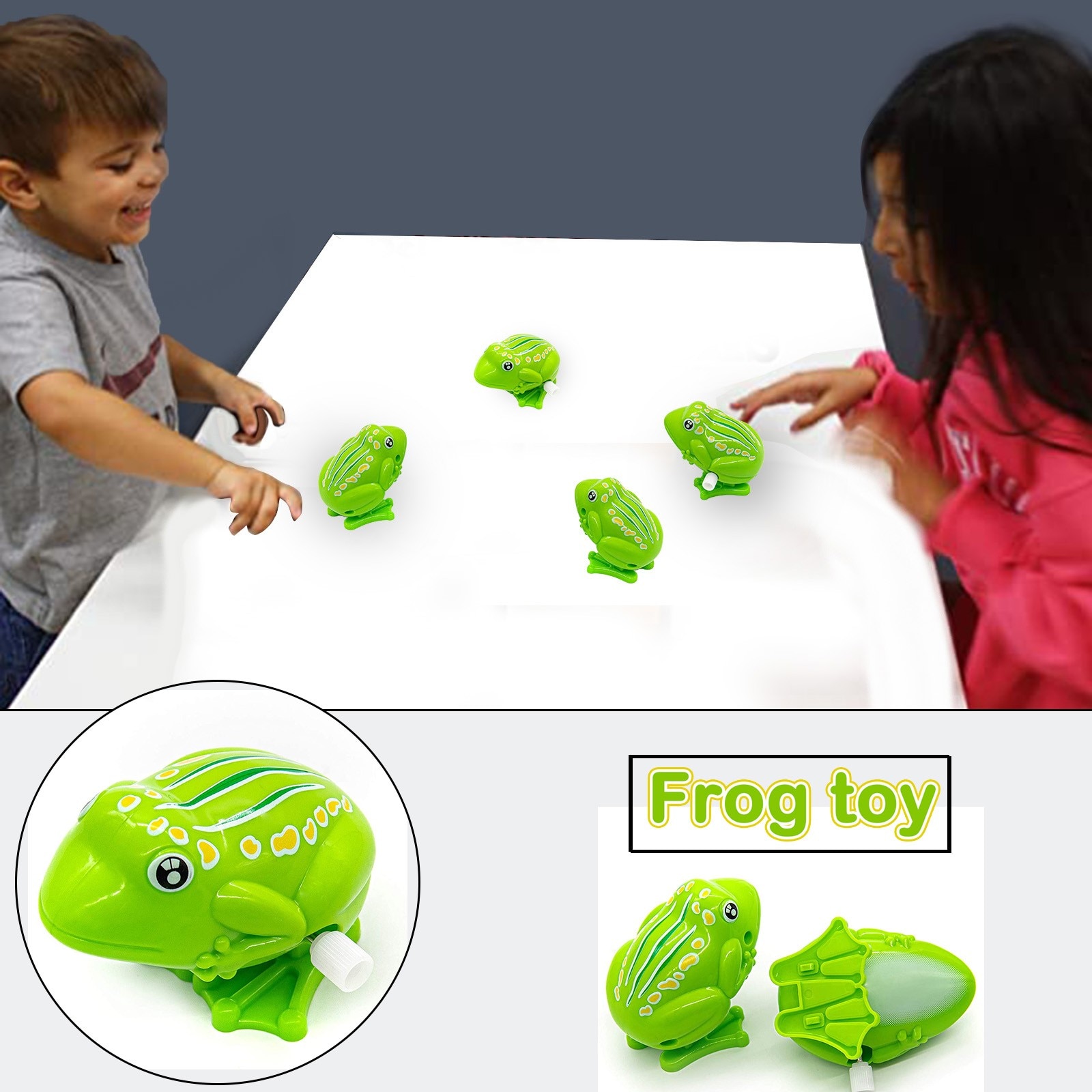 Green Frogs Jumping Wind up Toy Spring Cute Jumping Classic Spring Educational Toys Birthday Boys Girls juguetes