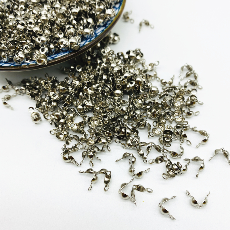 100 pz/lotto connettore chiusura raccordo 4*7mm catena a sfera Calotte End Crimps perline connettore componenti per gioielli fai da te fare Supplie