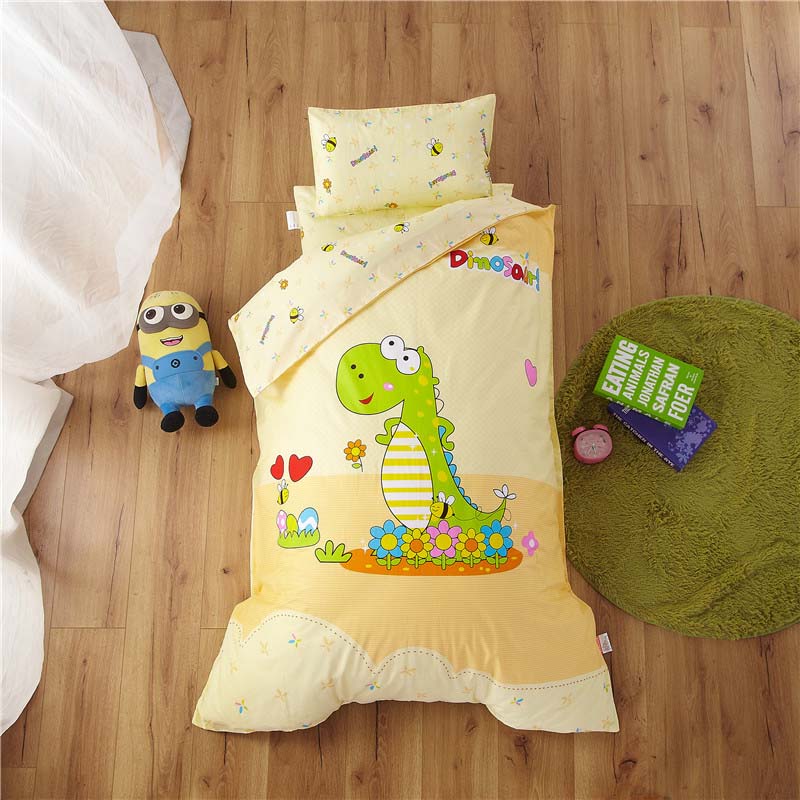 Bomuld 3 stk/sæt børnehave quilt tegneserie børneværelse sengetøj sæt baby tremmeseng quilt cover lagener uden fyld blød: 2