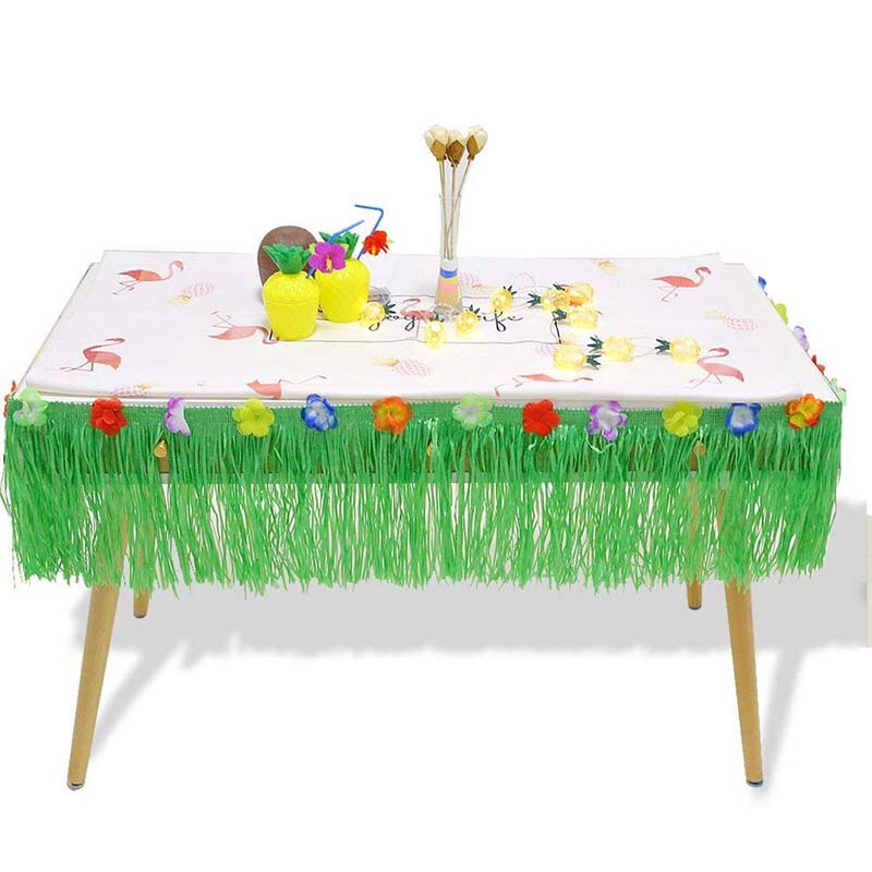 Table Skirt Tropical summer Hawaiian luau party Moana birthday Gender Reveal beach garden wedding bridal baby shower decoration