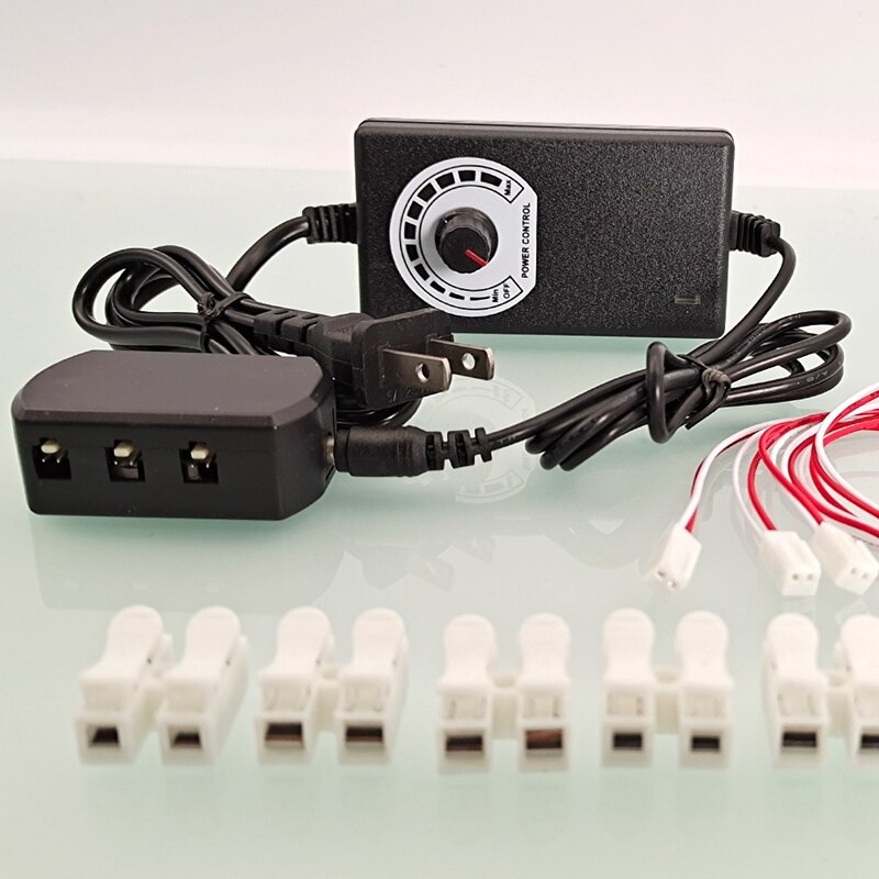 3-12V Changeable Power Supply, with 6 Output Ports./Railway Layout/Railroad Layout/Train Layout US Plug