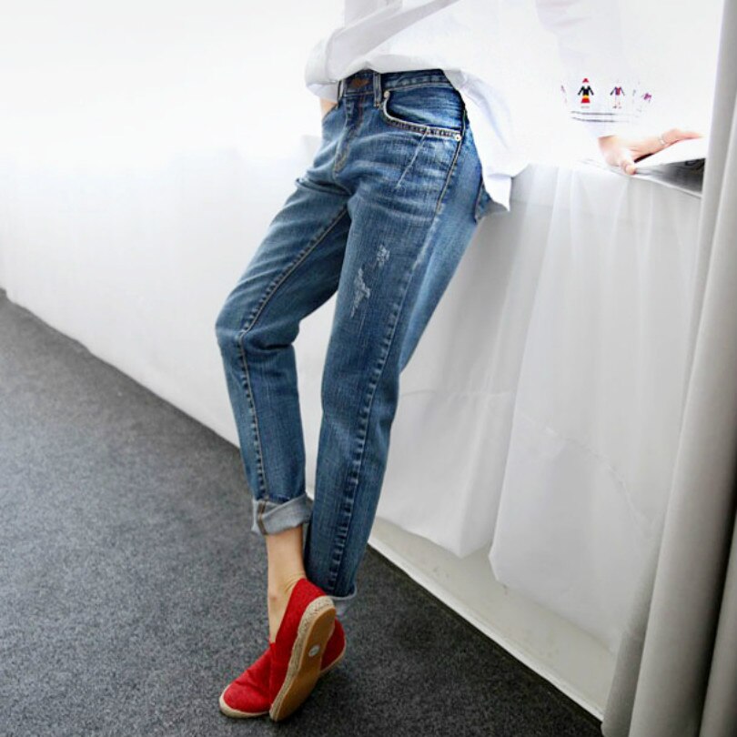Herfststijl dames jeans elastische harem denim broek jeans slanke vintage boyfriend jeans voor vrouwen vrouwelijke broeken